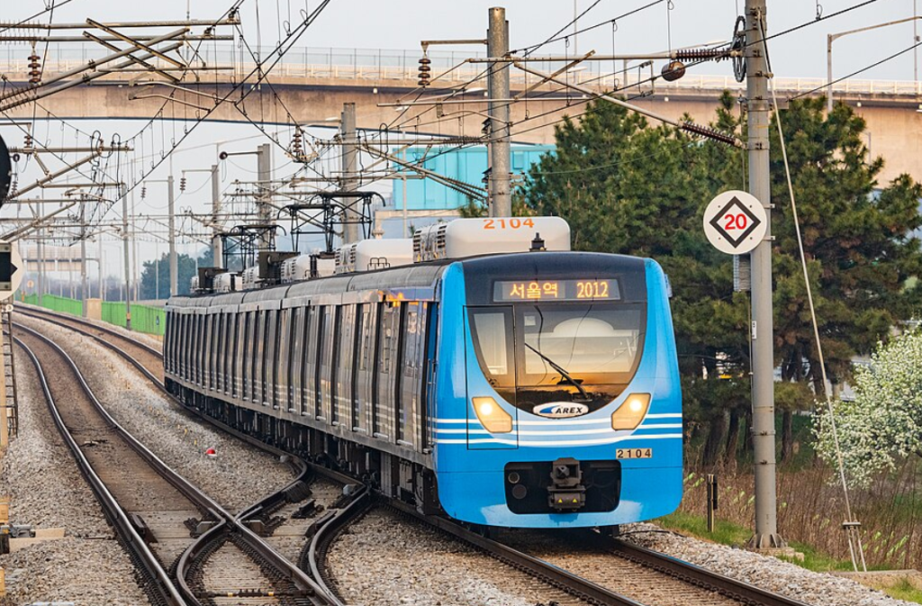 AREX train from Incheon Airport to Seoul