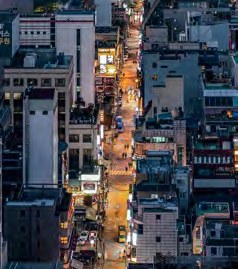 Night street in central Seoul, one of the best areas to stay in Seoul
