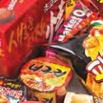 Korean instant ramen and snacks from a convenience store