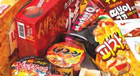 Korean instant ramen and snacks from a convenience store